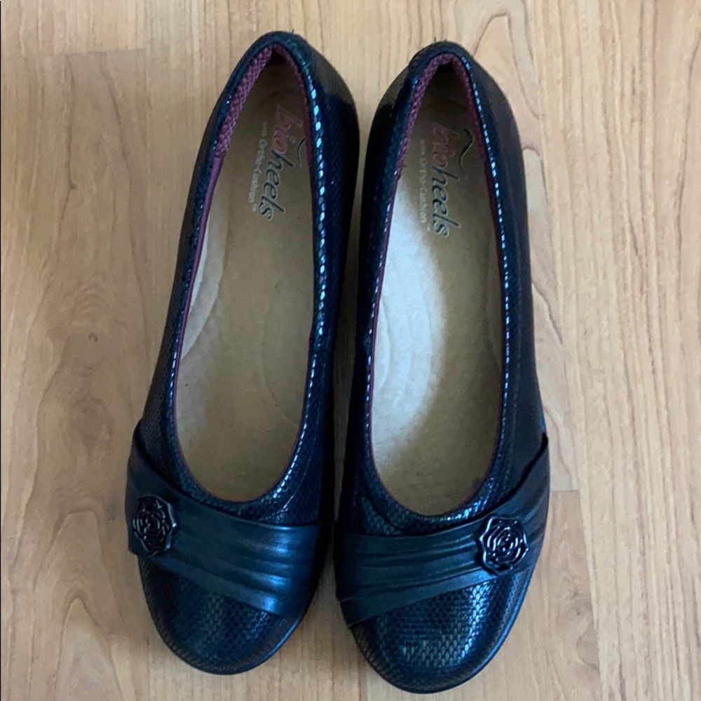 Black Faux leather Heels